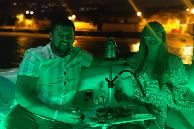 Romantic night ocean boat trip for 2 - The La Caleta lagoon anchor: champagne, snacks, and hookah time