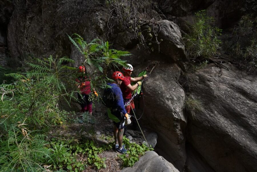 Santa Cruz de Tenerife: Vilaflor Canyoning Tour - Scrambling your way down: part climbing, part courage