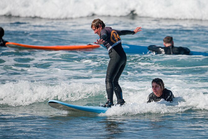 small group surf lesson in Playa de las Américas,Tenerife - Small Group Size in Practice (Max 6 People)